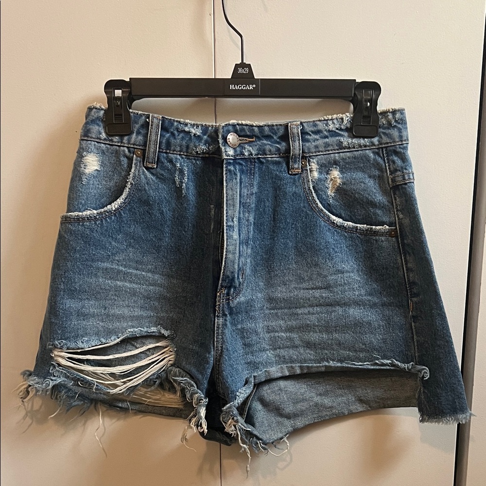 Rolla's Distressed Blue Jean Shorts